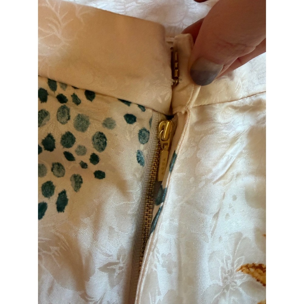 Agua by Agua Bendita Florecer Capullo Floral Wide Leg Trousers Cream Large NWT - Picture 8 of 12